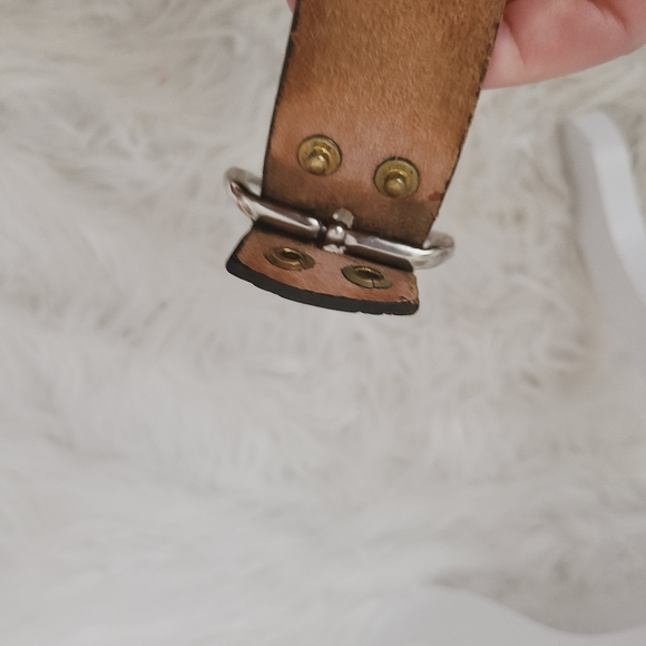 Vintage Brown Leather Embossed Boho Western Belt - Picture 10 of 10